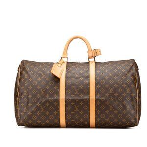 LOUIS VUITTON Brown Monogram Leather Boston Bag